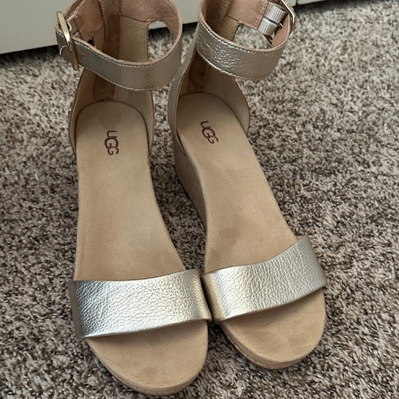 UGG Women's Metallic   Wedge Sandals - Picture 1 of 15